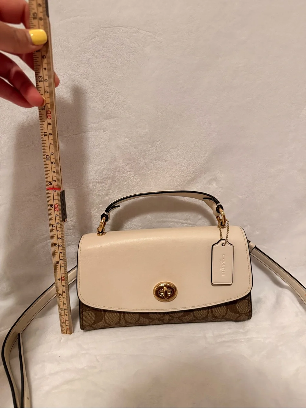 Coach Tilly Satchel 23 In Signature Canvas in Khaki/ Chalk